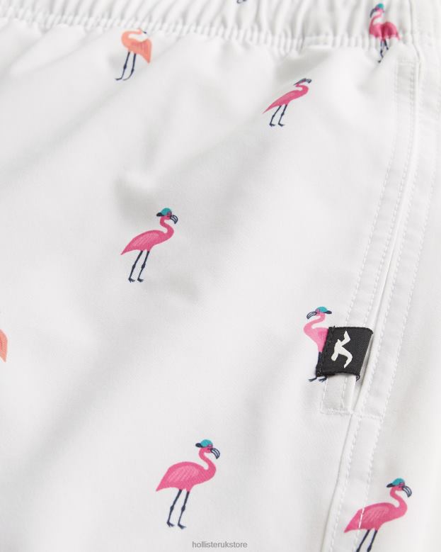 Bottoms Hollister Men Guard Swim Trunks 7\\ 488201400 White Print